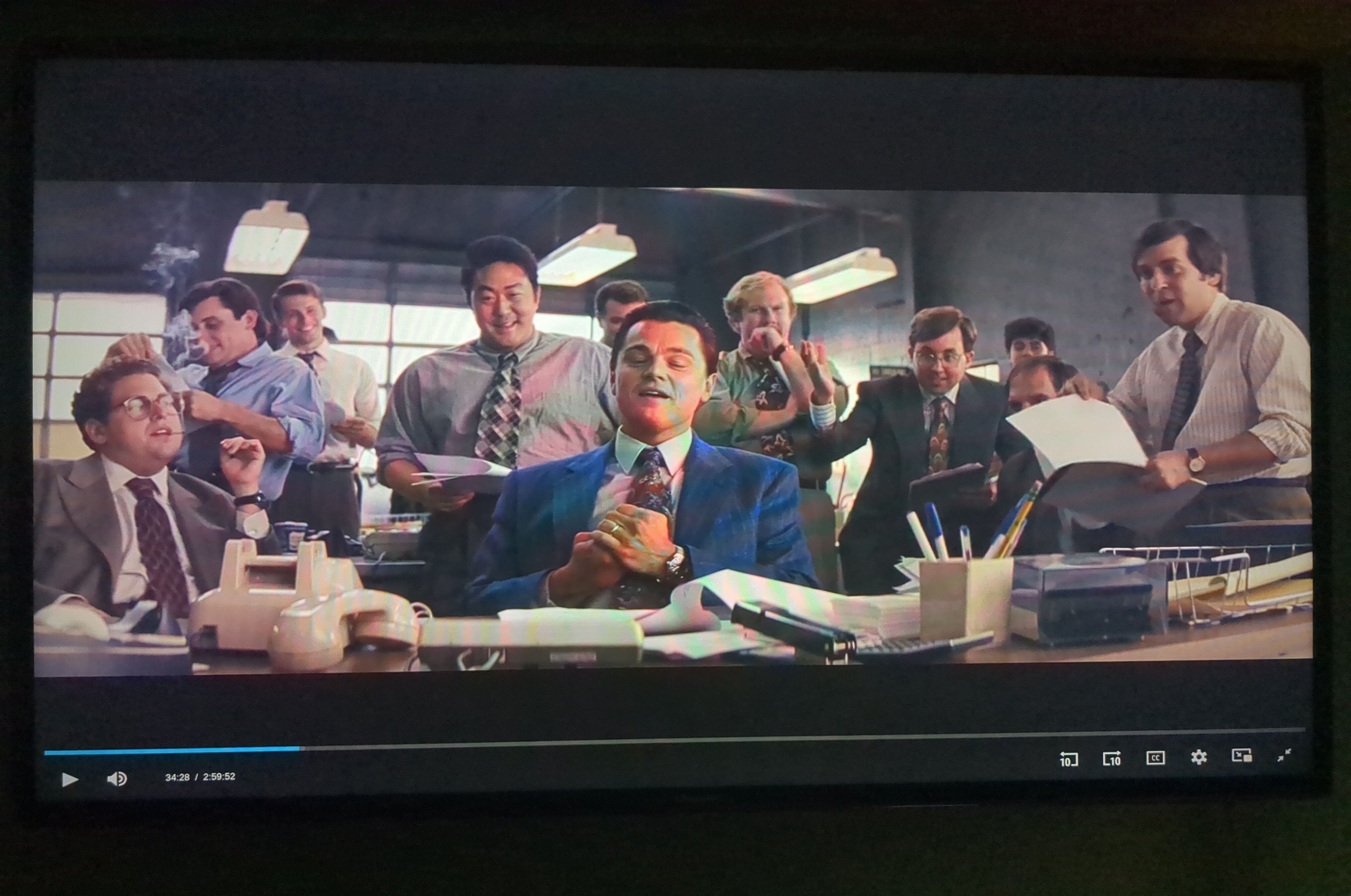 Front view of TV setup