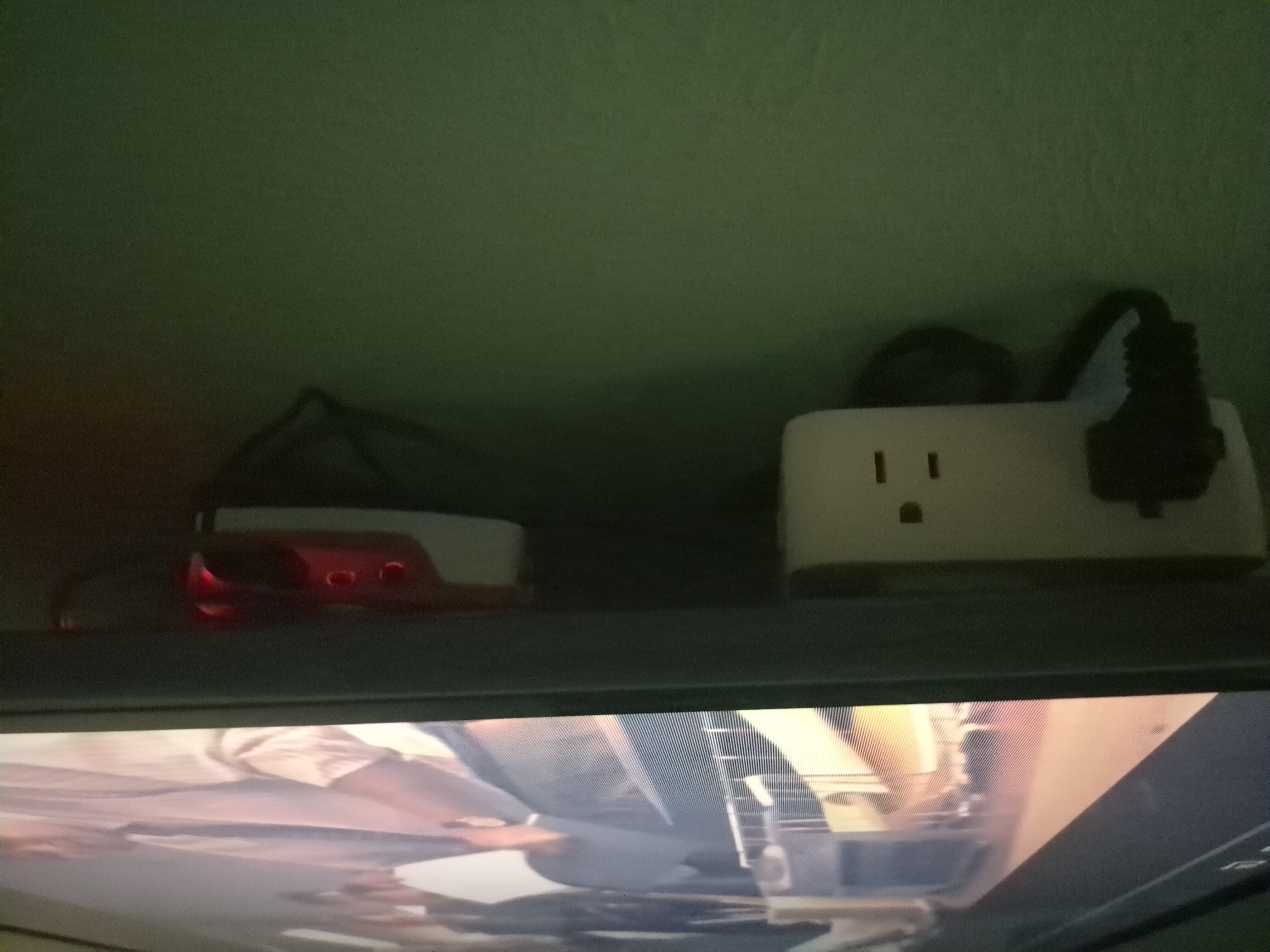 Side view of TV setup